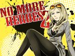  blonde_hair breasts cleavage coat female goggles grasshopper_manufacture green_eyes long_hair no_more_heroes solo sylvia_christel 