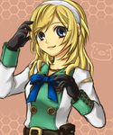  artist_request blonde_hair blue_eyes end_of_eternity gloves hairband reanbell smile solo 