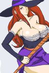  artist_request breasts cleavage dragon&#039;s_crown dragon's_crown hat huge_breasts sorceress_(dragon&#039;s_crown) sorceress_(dragon's_crown) staff vanillaware weapon 