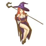  artist_request breasts chair cleavage dragon&#039;s_crown dragon's_crown highres k.o.g sitting sorceress_(dragon&#039;s_crown) sorceress_(dragon's_crown) staff vanillaware weapon 