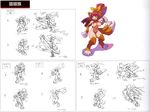  :d abs animal_ears battle blush breasts cat_ears cat_tail claws concept_art disgaea fighting_stance fur hair_ornament hair_ribbon highres kicking large_breasts level_up muscle nekomata nekomata_(disgaea) nipples nude official_art open_mouth paws ponytail punching red_hair ribbon ryoji_(nomura_ryouji) shadowboxing sketch smile tail tears 