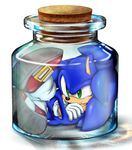  bottle cork green_eyes male_focus shoes sneakers solo sonic sonic_the_hedgehog 