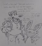  alternate_species canid canine canis domestic_dog duo english_text lagomorph male mammal max_(sam_&amp;_max) monochrome nintendo pok&eacute;ball pok&eacute;mon pok&eacute;mon_(species) sam_&amp;_max sam_(sam_&amp;_max) scorbunny text unknown_artist video_games 
