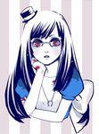  alice:_madness_returns alice_(wonderland) alice_in_wonderland alice_liddell american_mcgee&#039;s_alice american_mcgee's_alice black_hair blood dress female glasses hat jewelry long_hair midoripap necklace red_eyes solo top_hat 