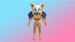  2019 3d_(artwork) animated blue_eyes breasts butt cleavage clothed clothing digital_media_(artwork) female fur gradient_background makeup nipples nude pussy rouge_the_bat simple_background sonic_(series) sorok17 tan_skin turntable_(disambiguation) white_fur wings 