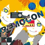  +_+ 1boy 1girl :d abstract_background blonde_hair boy boy_and_girl controller cross-shaped_pupils female game_controller girl irota_(ikenyon) kagamine_len kagamine_rin male open_mouth remocon_(vocaloid) remote_control short_hair smile symbol-shaped_pupils vector vector_trace vocaloid 