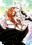  bleach green_eyes highres inoue_orihime orange_hair rusky rusky-boz smile ulquiorra_cifer ulquiorra_schiffer 