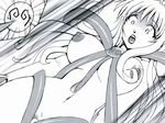  blush breasts female girl lala_satalin_deviluke long_hair monochrome nipples rtk surprised tentacle to_love-ru toloveru 