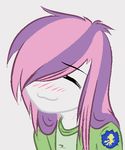  :3 ^_^ blush child female hair_over_one_eye jacket long_hair my_little_pony personification pink_hair purple_hair simple_background solo sweetie_belle two-tone_hair 