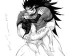  arched_back ass ass_grab barefoot blush bottomless censored earrings erection eyeshield_21 frottage gaou_rikiya harikonotora huge_penis jewelry long_hair male male_focus marco_reiji monochrome muscle open_clothes open_mouth open_shirt penis pointless_censoring scar shirt size_difference straddle straddling sweat very_long_hair yaoi 