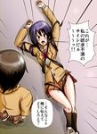  1girl amakusa_shino bdsm black_hair blazer blush bondage bound brown_hair dokuna jacket school_uniform seitokai_yakuindomo translated tsuda_takatoshi 