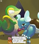  black_eyes brown_eyes comic ditto english_text eyes_closed gay male nintendo oral penis pok&#233;mon pok&eacute;mon scrafty snivy text video_games wartortle 