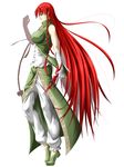  bad_id bad_pixiv_id bandages blue_eyes braid breasts china_dress chinese_clothes dress highres hong_meiling large_breasts long_hair niwatazumi no_hat no_headwear pants pants_under_dress red_hair simple_background solo star touhou twin_braids 