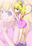  blonde_hair blue_eyes earring earrings jewelry mario_(series) nintendo princess_peach racket super_mario_bros. tennis_rachet tennis_racket zoom_layer 