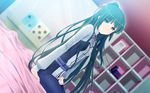  game_cg green_eyes green_hair long_hair yamiyo_ni_odore 