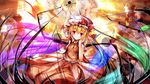  absurdres alternate_wings ascot blonde_hair blush bow crystal dress fang flandre_scarlet garyljq hat highres red_eyes short_hair smile solo touhou wings 