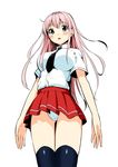  attsun_(atsushi_jb) bad_id bad_pixiv_id breasts face large_breasts long_hair necktie open_mouth original pink_eyes pink_hair school_uniform skirt solo thighhighs upskirt 