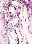  bad_id bad_pixiv_id ballpoint_pen_(medium) blue_eyes camisole charmal color_ink_(medium) flower hair_flower hair_ornament lips long_hair nail_polish navel original pink_hair solo traditional_media twintails watercolor_(medium) 