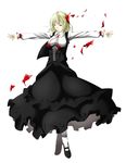  bad_id bad_pixiv_id blonde_hair bow corset dress ex-rumia hair_bow hair_ribbon highres niwatazumi older outstretched_arms red_eyes ribbon rumia short_hair solo spread_arms touhou 