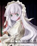  bad_id bad_pixiv_id closed_mouth colored_eyelashes dress gosick green_eyes hairband light_smile lolita_fashion long_hair looking_at_viewer nishigyou_teraa silver_hair smile solo spoilers upper_body victorica_de_blois white_dress 