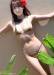  asian bikini brown_hair female mini_bikini navel perfect_body photo smile solo sun_shine swimsuit 