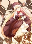  blonde_hair candy checkered checkered_floor chisakura dress finger_to_mouth flower food gosick gothic_lolita green_eyes hat lolita_fashion long_hair lying no_shoes on_back open_mouth solo very_long_hair victorica_de_blois 