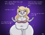  animaniacs anthro belly belly_expansion big_belly blonde_hair blush bottomless breast_expansion breasts cleavage clothed clothing expansion female hair hi_res inflation mammal minerva_mink mink mustelid navel overweight plump_labia pussy thick_thighs toddrogue69 warner_brothers weight_gain wide_hips 
