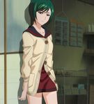  bleach cap green_hair kujo_nozomi short_hair skirt stitched 