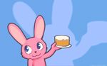  cake cute darkdoomer food fur inkbunny lagomorph mammal mascot minimalism pink pink_fur rabbit solo wallpaper widescreen 