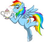  &hearts; equine female feral friendship_is_magic hair hasbro hooves horse inanimate_object mammal multi-colored_hair my_little_pony pairing pegasus pony rainbow_dash_(mlp) rainbow_hair shipping solo spout teapot tyrranux wings 