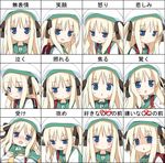  bad_id bad_pixiv_id blonde_hair blue_eyes blush expressions face frown hair_ribbon hat jitome long_hair multiple_views original peko ribbon sad school_uniform shaded_face shimotsuki_potofu sweatdrop tears translated twintails two_side_up 