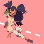  axew dark_skin gym_leader iris_(pokemon) pokemon pokemon_(game) pokemon_black_and_white pokemon_bw purple_hair riinu_(ir-n) 