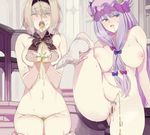  alice_margatroid blonde_hair breasts censored cupping_hands drinking_pee fakepucco large_breasts leg_up multiple_girls nipples nude open_mouth patchouli_knowledge pee peeing plump pubic_hair purple_hair pussy touhou yuri 