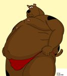  anthrofied canine dog fat fender1988 male mammal nipples obese overweight plain_background scooby-doo scooby-doo_(series) solo tail white_background 