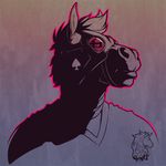  &#9824; &spades; equine eyewear face goggles headshot_portrait horse mammal mask omari outline pony portrait shoulders solo 