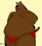  anthrofied canine dog fat fender1988 male mammal nipples obese overweight plain_background scooby-doo scooby-doo_(series) solo tail white_background 