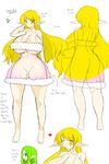  ass backboob bare_shoulders blonde_hair breasts cleavage curvy elf from_behind green_eyes highres huge_breasts long_ears long_hair mound_of_venus nightgown no_pussy original pointy_ears see-through simple_background standing wide_hips zeon_(pixiv722928) 