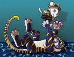  feline isil male mammal playing plushie solo tiger yellow_stripes 