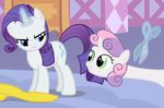  cutie_mark equine female feral floating_head friendship_is_magic hasbro horn horse imminent_murder magic mammal my_little_pony rarity_(mlp) scissors sweetie_belle_(mlp) unicorn unknown_artist young 