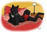  bed canine erotic female heterochromia lamp mammal orka pinup pose solo wolf 