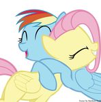  absurd_res alpha_channel cassidycreations equine female feral fluttershy_(mlp) friendship_is_magic hasbro hi_res horse hug mammal my_little_pony pegasus plain_background pony rainbow_dash_(mlp) transparent_background wings 