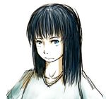  black_hair blue_eyes daro long_hair original sketch solo 