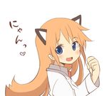  animal_ears bad_id bad_pixiv_id blue_eyes cat_ears labcoat long_hair nichijou nyan open_mouth orange_hair professor_shinonome smile solo tyobimiru 