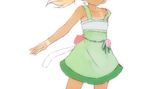  blonde_hair dress head_out_of_frame highres jewelpet_(series) jewelpet_twinkle miria_marigold_mackenzie nyama short_hair solo strap_slip tail tan tanline twintails 