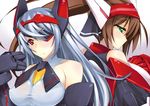  brown_hair eyepatch gray_hair green_eyes huang_lingyin infinite_stratos laura_bodewig red_eyes 