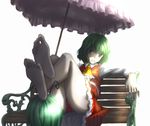  bad_id bad_pixiv_id barefoot bench crossed_legs feet foot_on_head foreshortening hadi kazami_yuuka multiple_girls panties parasol plaid plaid_skirt plaid_vest pov_feet short_hair sitting skirt skirt_set soles toes touhou umbrella underwear vest wriggle_nightbug 