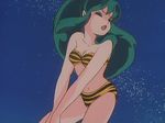  80&#039;s 80's 80s bikini cap green_hair long_hair lum old_school oldschool oni swimsuit tiger_bikini tiger_print urusei_yatsura 