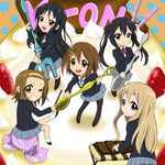  akiyama_mio arudebido black_eyes black_hair blonde_hair blue_eyes brown_eyes brown_hair cake candy chibi cookie food fork fruit grin hirasawa_yui in_food k-on! kotobuki_tsumugi long_hair minigirl multiple_girls nakano_azusa pantyhose pastry school_uniform short_hair smile spoon strawberry tainaka_ritsu twintails 