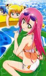  2girls ayasaki_hayate beach bikini blush hayate_no_gotoku! highres katsura_hinagiku long_hair multiple_girls pink_hair sanzen'in_nagi sanzenin_nagi swimsuit 