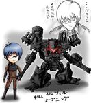  armored_core:_for_answer blue_hair boy dual_wield dual_wielding from_software glasses gun male male_focus malzel opening_(armored_core) orca_(armored_core) rifle weapon 